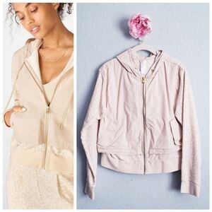 Fabletics Cream Leopard Print Lisi Boxy Jacket